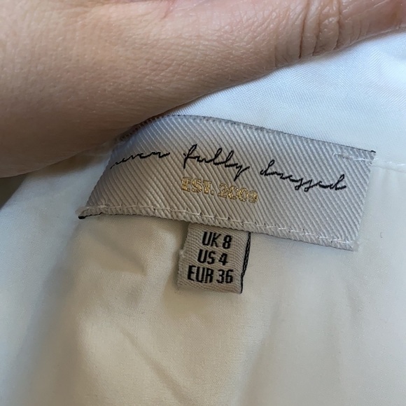 Never Fully Dressed / white tiered Panel Maxi midi Dress US 4 - Picture 7 of 7